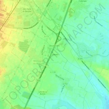 La Motte topographic map, elevation, terrain