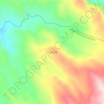 Tawang topographic map, elevation, terrain