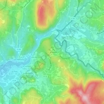 Le Jas Nègre topographic map, elevation, terrain