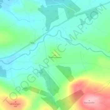 Crockaslowra topographic map, elevation, terrain