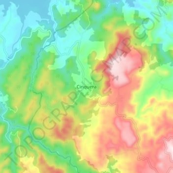 Cinquera topographic map, elevation, terrain