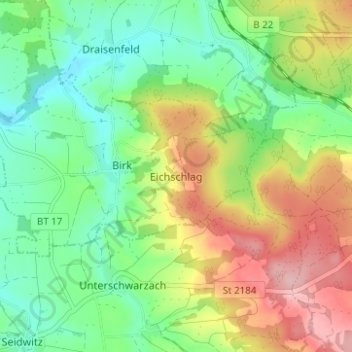 Eichschlag topographic map, elevation, terrain