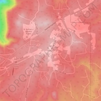 Midway topographic map, elevation, terrain