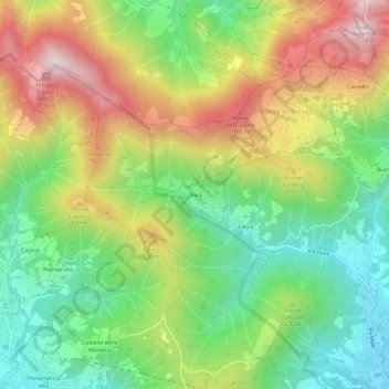 Olera topographic map, elevation, terrain