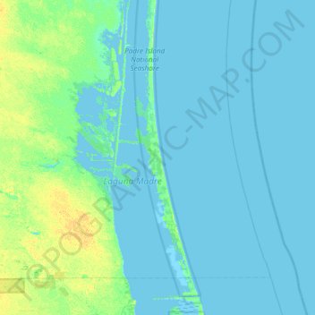 Padre Island topographic map, elevation, terrain