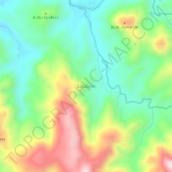 Salubalo topographic map, elevation, terrain