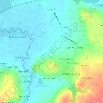 Goulannou topographic map, elevation, terrain