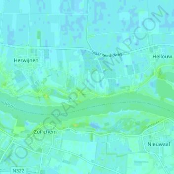 Boveneind topographic map, elevation, terrain