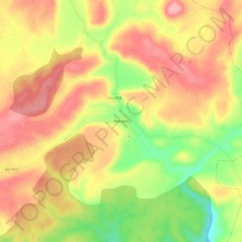 Renales topographic map, elevation, terrain