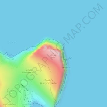 Eystfelli topographic map, elevation, terrain