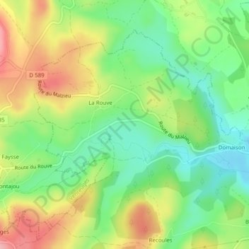 Les Termes topographic map, elevation, terrain
