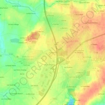 Plaisance topographic map, elevation, terrain