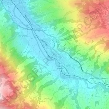 Kappel topographic map, elevation, terrain