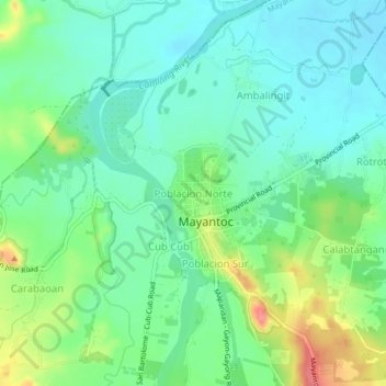 Poblacion Norte topographic map, elevation, terrain