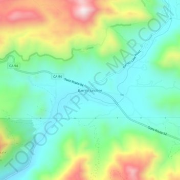 Barrett Junction topographic map, elevation, terrain