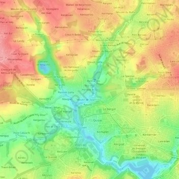 Penfeld Braz topographic map, elevation, terrain