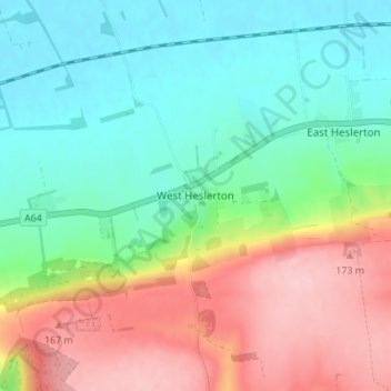 West Heslerton topographic map, elevation, terrain