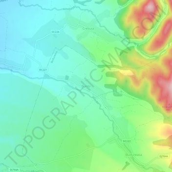 Burda topographic map, elevation, terrain