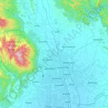 San Phisuea topographic map, elevation, terrain