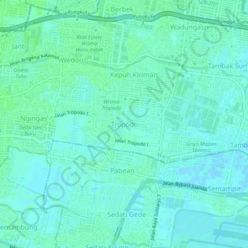 Tropodo topographic map, elevation, terrain