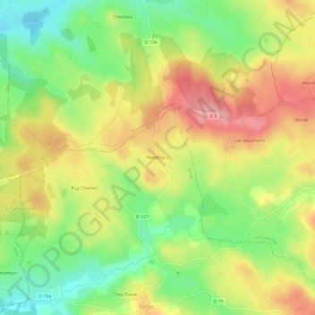 Montcocu topographic map, elevation, terrain