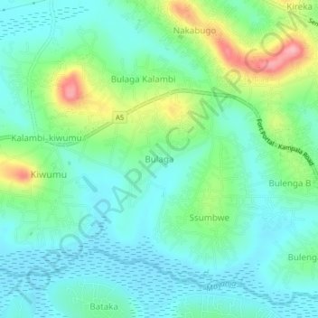 Bulaga topographic map, elevation, terrain