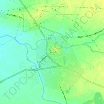 Dhrol topographic map, elevation, terrain