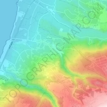 Al Mansuri topographic map, elevation, terrain