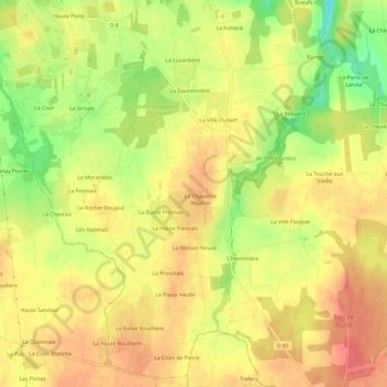 Le Bahut topographic map, elevation, terrain