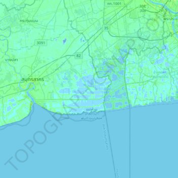Phan Thai Norasing topographic map, elevation, terrain