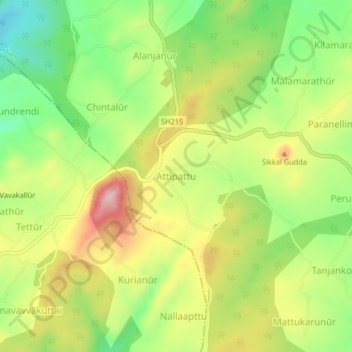 Attipattu topographic map, elevation, terrain