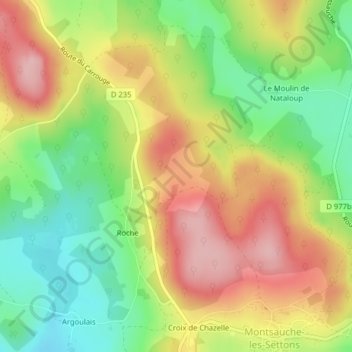 Plat Mont topographic map, elevation, terrain