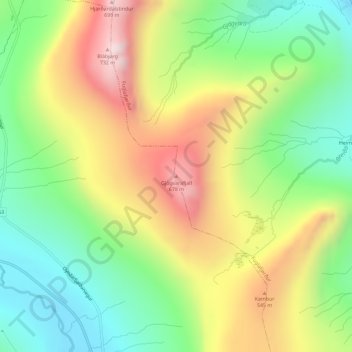 Gjógvarafjall topographic map, elevation, terrain