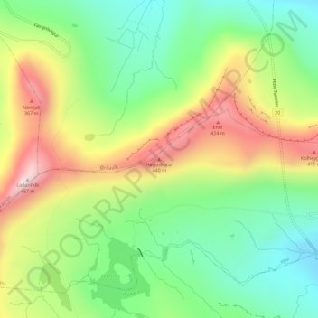 Høguskorar topographic map, elevation, terrain