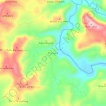Pulliwa topographic map, elevation, terrain