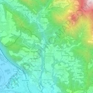 Prato topographic map, elevation, terrain