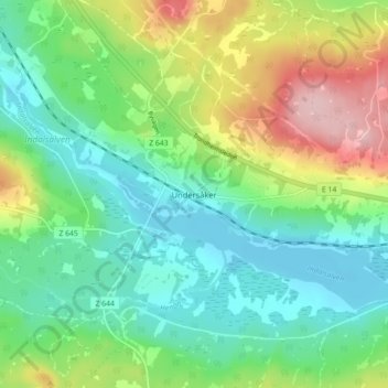 Undersåker topographic map, elevation, terrain