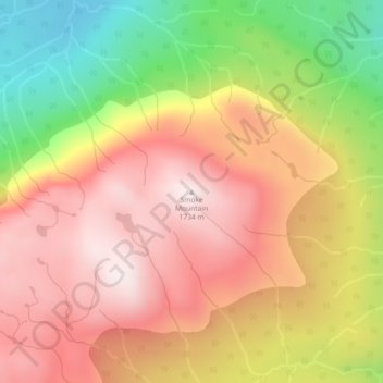 Smoke Mountain topographic map, elevation, terrain