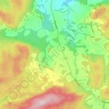 Hjelset topographic map, elevation, terrain