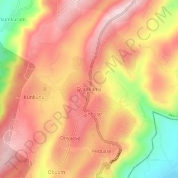 Gyankama topographic map, elevation, terrain