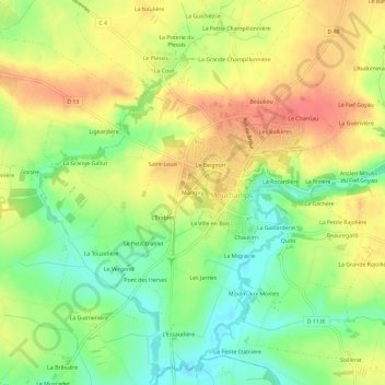 Marigny topographic map, elevation, terrain