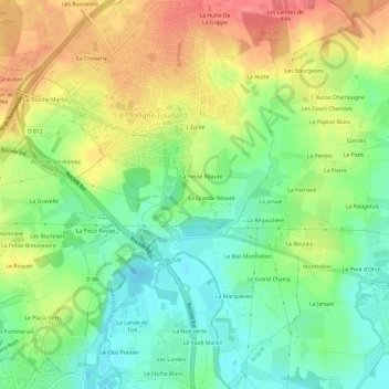 La Haute Réauté topographic map, elevation, terrain