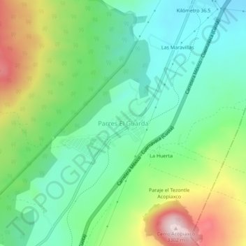 Parres El Guarda topographic map, elevation, terrain