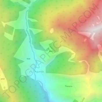 Baril topographic map, elevation, terrain