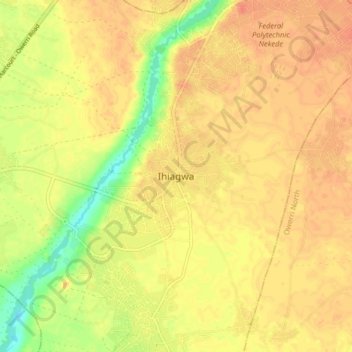 Ihiagwa topographic map, elevation, terrain
