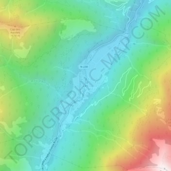 Les topographic map, elevation, terrain