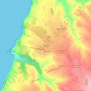 Magoito topographic map, elevation, terrain
