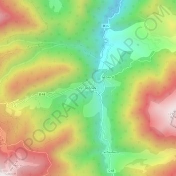 Ger de Boutx topographic map, elevation, terrain
