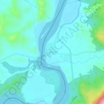 Cambao topographic map, elevation, terrain