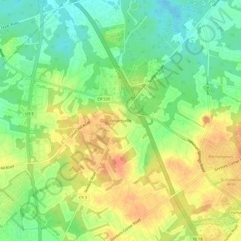 Robertsville topographic map, elevation, terrain